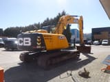 2015 JCB JS210LC crawler excavator, rear three-quarter view