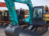 2024 Kobelco SK75 crawler excavator, front three-quarter view