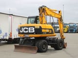 2015 JCB JS145W wheel excavator, rear three-quarter view
