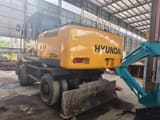 2017 Hyundai R210W-7 wheel excavator rear three-quarter view