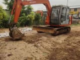 2017 Hitachi EX60-5 mini excavator, side view