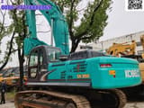 2019 Kobelco SK350 crawler excavator, rear three-quarter view