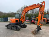2022 Doosan DX85R-3 crawler excavator, side view