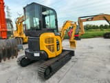 2023 Komatsu PC35MR mini excavator, rear three-quarter view