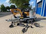 2026 Berger Kraus BK1300JSR mini excavator on trailer with attachments