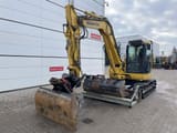 2020 Komatsu PC88MR-10 mini excavator, front three-quarter view