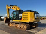 2019 Caterpillar 326F L crawler excavator, rear three-quarter view