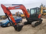 Doosan DX60 crawler excavator, side view