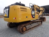 2018 Caterpillar 326F Demolition crawler excavator, rear three-quarter view