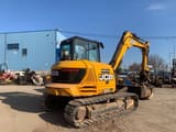 2017 JCB 100C-1 mini excavator, rear three-quarter view