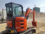 2022 Hitachi ZX35U-5A mini excavator, rear three-quarter view