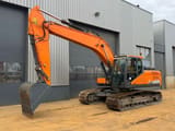 2022 Doosan DX225LC-7 crawler excavator, side profile view