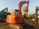 2022 Doosan DH80G mini excavator, rear three-quarter view