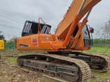 2017 Doosan DX420LC-7 crawler excavator, rear three-quarter view