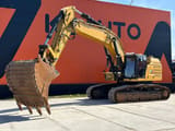 2020 Caterpillar 352 crawler excavator, side profile view