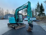 2014 Kobelco SK75SR-3E mini excavator, side view