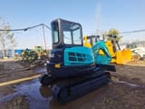 2019 Kobelco SK55 mini excavator, rear three-quarter view