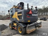 2018 Volvo EW160E wheel excavator, rear three-quarter view