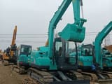 2023 Kobelco SK75-8 mini excavator, front three-quarter view