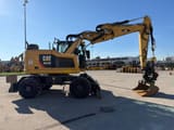 2019 Caterpillar M315F wheel excavator, side profile view