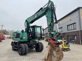 2016 Caterpillar M314F wheel excavator, front three-quarter view