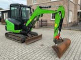2019 Kubota KX027-4 mini excavator, front three-quarter view