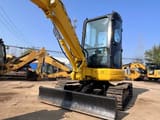 2021 Komatsu PC35 mini excavator, front three-quarter view