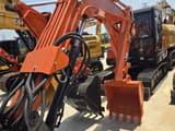 2020 Hitachi ZX50U mini excavator, front three-quarter view