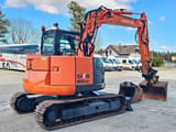 2014 Hitachi Zaxis 85US mini excavator, rear three-quarter view