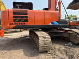 2020 Hitachi ZAXIS350H crawler excavator, rear three-quarter view