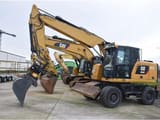 2018 Caterpillar M316F wheel excavator, side profile view