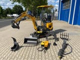 2026 Berger Kraus BK1000JS mini excavator with attachments, side view