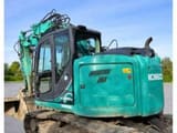 2016 Kobelco SK140SRLC-5 crawler excavator, rear three-quarter view