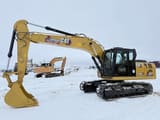 2025 Caterpillar 320D3 GC crawler excavator, side profile view
