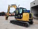 2018 Caterpillar 308E2CR mini excavator, rear three-quarter view