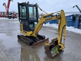 2018 Komatsu PC16R-3 mini excavator, front three-quarter view