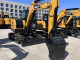 2026 Sany SY55U mini excavator, front three-quarter view