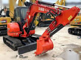2021 Kubota U55-5 mini excavator, front three-quarter view