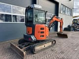 2016 Hitachi Zaxis 38U mini excavator, rear three-quarter view