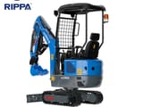 2026 Rippa R10-6 ECO mini excavator, rear three-quarter view