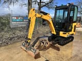 2021 JCB 16C-1 mini excavator, front three-quarter view