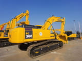 2020 Komatsu PC360 crawler excavator, rear three-quarter view