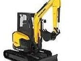 2025 New Holland E19D mini excavator, rear three-quarter view