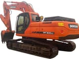 2013 Doosan DX300LC crawler excavator, rear three-quarter view