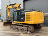 2014 Caterpillar 320E crawler excavator, rear three-quarter view