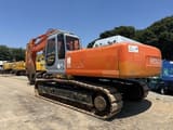 2000 Hitachi EX350LCK-5 crawler excavator, rear three-quarter view