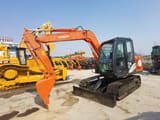 2019 Hitachi ZX70 mini excavator, front three-quarter view