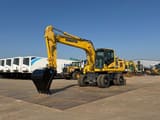 2019 Komatsu PW180-11 wheel excavator, front three-quarter view