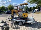 Berger Kraus BK1000JSR mini excavator on trailer, side view