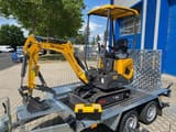 Berger Kraus BK1000JS mini excavator on a trailer, side view